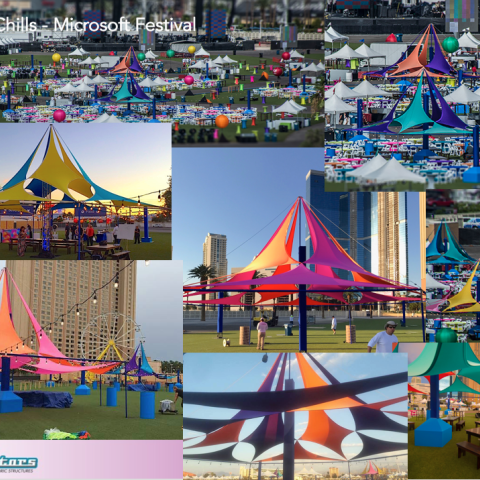 "Stilted Chills" fabric structures