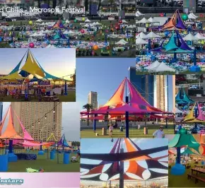 "Stilted Chills" fabric structures